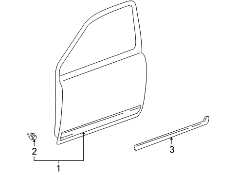 2005 Toyota Echo Exterior Trim - Door Diagram