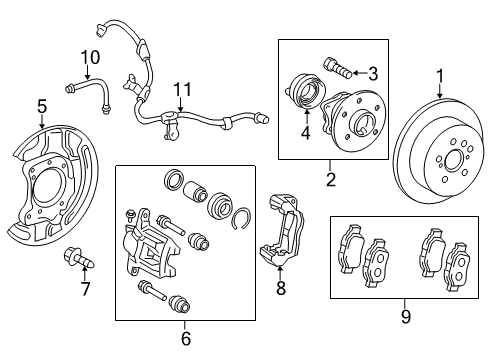 2016 Scion tC Disc Brake Dust Cover Rear Right Diagram for 47881-21020