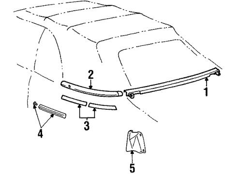 1997 Toyota Paseo Dust Proof, Center Pillar, RH Diagram for 61395-0W020