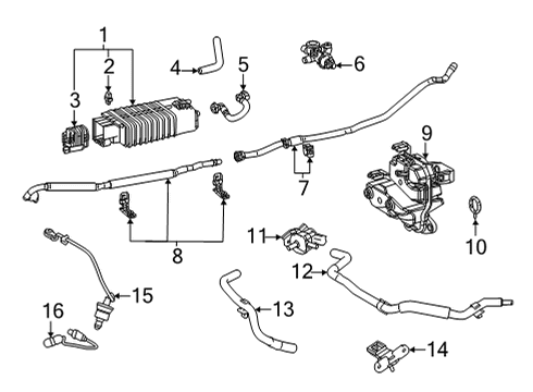 2023 Toyota Venza Valve Assembly, Vacuum S Diagram for 25860-F0020