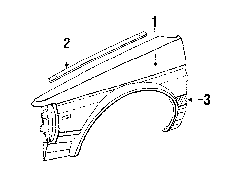 1989 Toyota Tercel Fender Sub-Assy, Front LH Diagram for 53802-16081