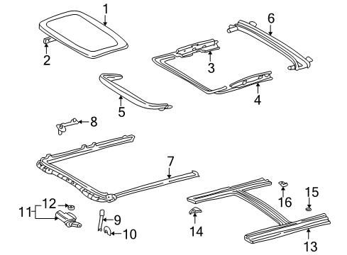 2001 Toyota Solara Sunroof, Body Diagram