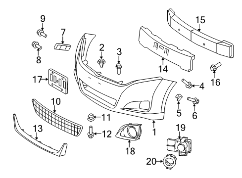 2015 Toyota Venza Front Bumper Diagram