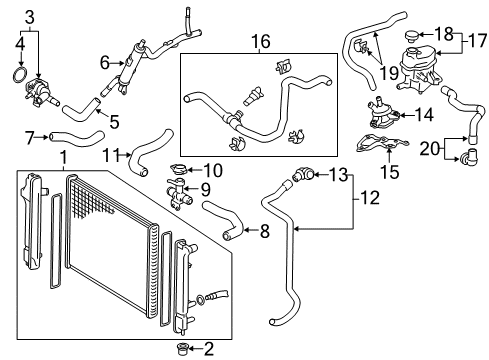 2015 Toyota Prius C Radiator Hose, Upper Driver Side Diagram for 16573-21100