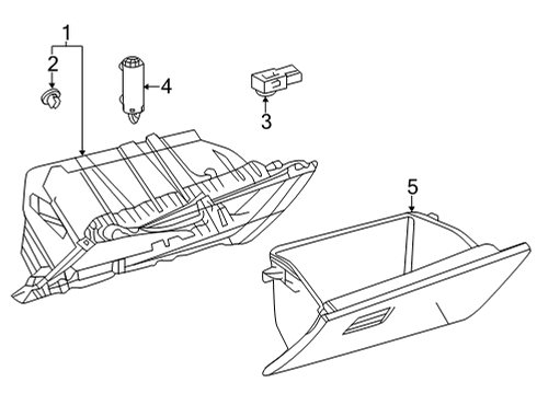 2022 Toyota Corolla Cross Door Assembly, Glove Com Diagram for 55550-02431-C0