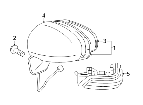 2015 Toyota Prius Plug-In Outside Mirrors Diagram