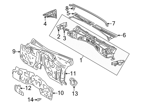 2005 Toyota Land Cruiser Cowl Diagram