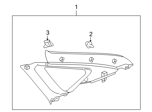 2005 Toyota Prius Garnish Assy, Roof Side, Inner RH Diagram for 62470-47030-B0