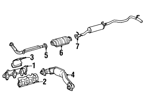 1993 Toyota T100 Exhaust Manifold Gasket Diagram for 17198-65031