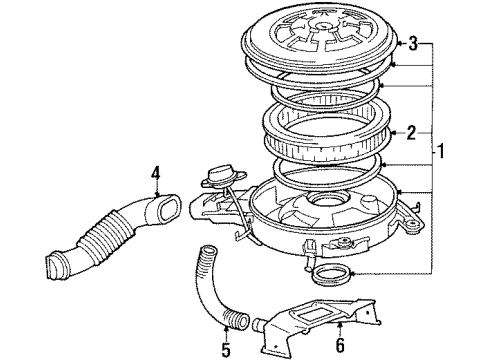 1988 Toyota Tercel Hose, Air Cleaner Diagram for 17881-11122