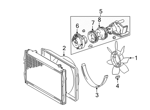 1998 Toyota 4Runner Cooling System, Radiator, Water Pump, Cooling Fan Diagram 2 - Thumbnail