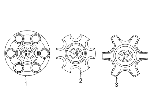 2022 Toyota Tacoma Wheel Covers & Trim Diagram