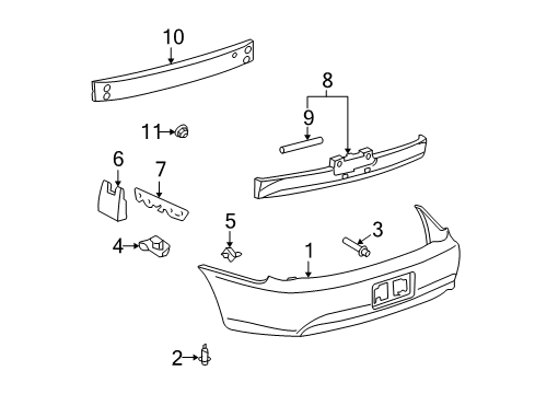 2006 Toyota Solara Rear Bumper Diagram 2 - Thumbnail