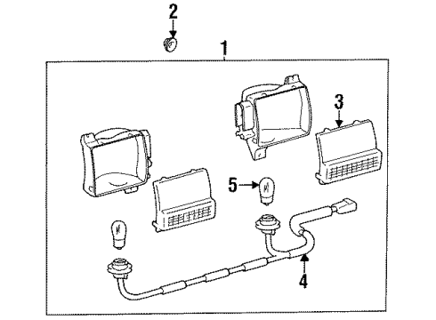 1994 Toyota MR2 Socket & Wire, Back-Up Lamp Diagram for 81675-17020