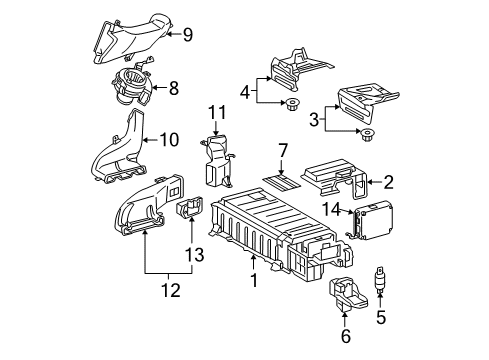 2004 Toyota Prius Control Module Diagram for 89890-47073