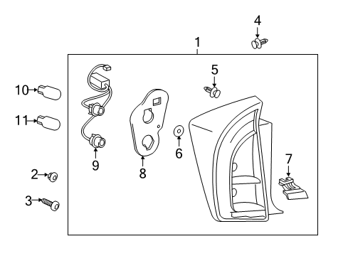 2012 Toyota Prius Lens & Body, Rear Combination Diagram for 81561-47190