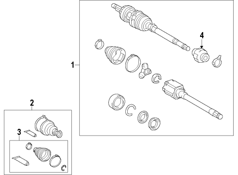 2019 Toyota Highlander Front Axle Shafts & Joints, Drive Axles Diagram