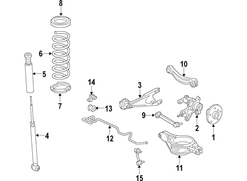 2016 Toyota Prius Shock Absorber Assembly Rear Left Diagram for 48530-80789