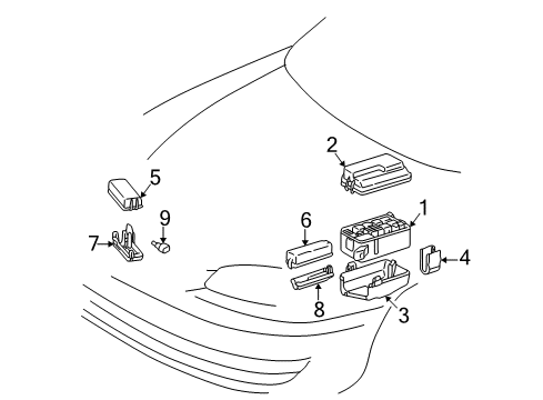 1998 Toyota Corolla Cover, Relay Block Diagram for 82661-02020