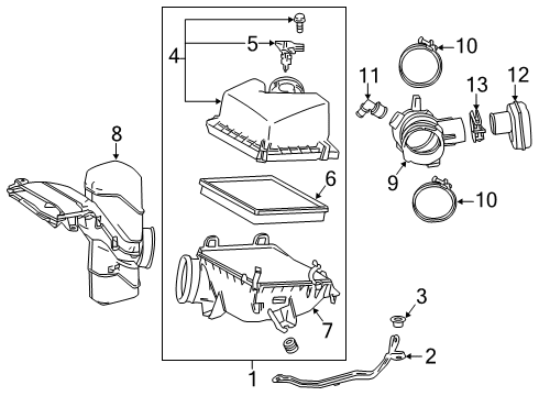 Case Sub-Assembly, Air Cleaner Diagram for 17701-0P150