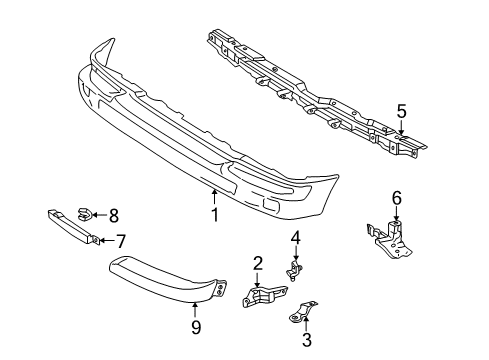 2000 Toyota Tacoma Front Bumper Diagram 3 - Thumbnail