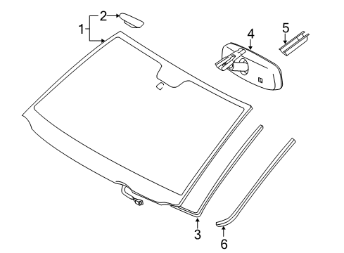 2021 Toyota Tundra Glass, Reveal Moldings Diagram