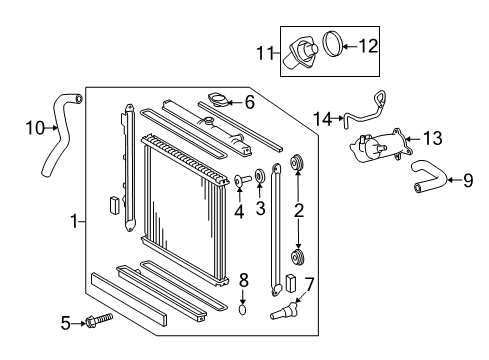 2019 Toyota Land Cruiser Radiator & Components Diagram