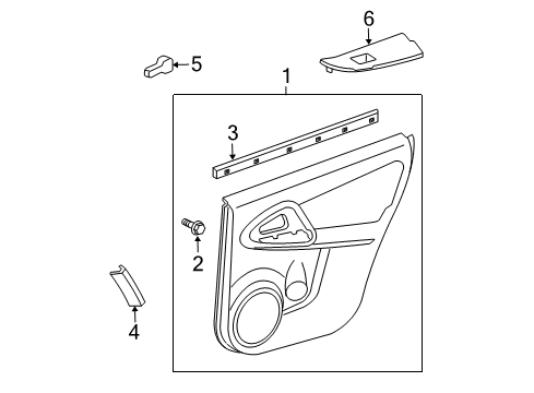 2011 Toyota RAV4 Door Trim Panel, Driver Side Diagram for 67640-42351-P3