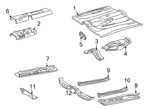 1998 Toyota Camry Pillars, Rocker & Floor - Floor & Rails Diagram