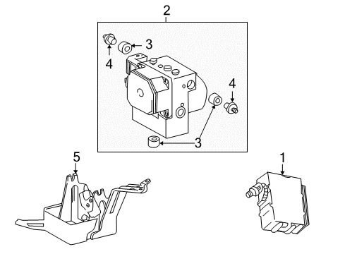 2000 Toyota MR2 Spyder Bracket Assy, Brake Actuator Diagram for 44590-17050