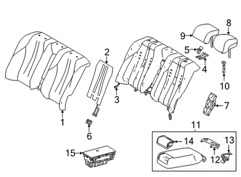 2023 Toyota Mirai Rear Seat Components Diagram