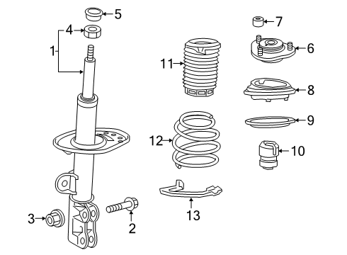 2020 Toyota Corolla Shock Absorber Assembly Set Diagram for 48520-8Z255