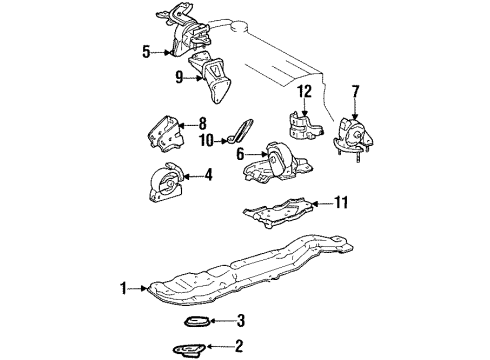 1994 Toyota Corolla Engine & Trans Mounting Diagram 2 - Thumbnail