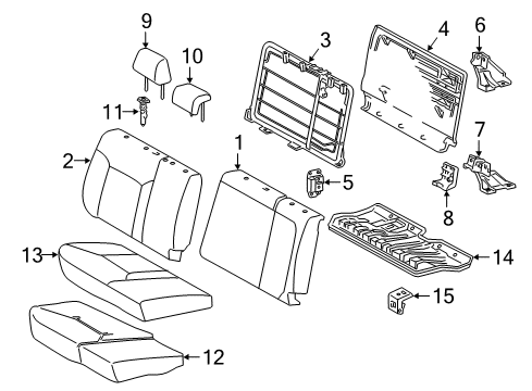 2019 Toyota Tacoma Rear Seat Cover Sub-Assembly Diagram for 71075-04290-C2