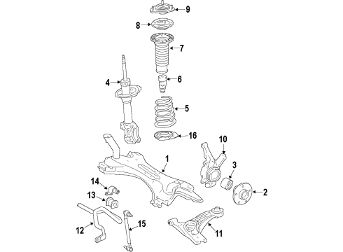 2008 Scion xB Shock Absorber Assembly Front Left Diagram for 48520-80127