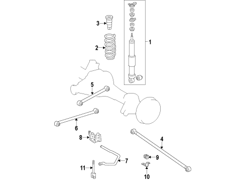 2018 Toyota Land Cruiser Rear Suspension, Control Arm Diagram 2 - Thumbnail