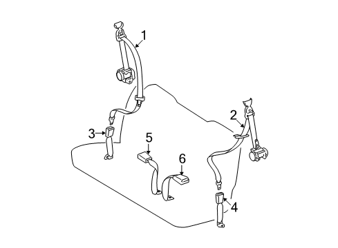 2006 Toyota Highlander Third Row Seat Belts Diagram