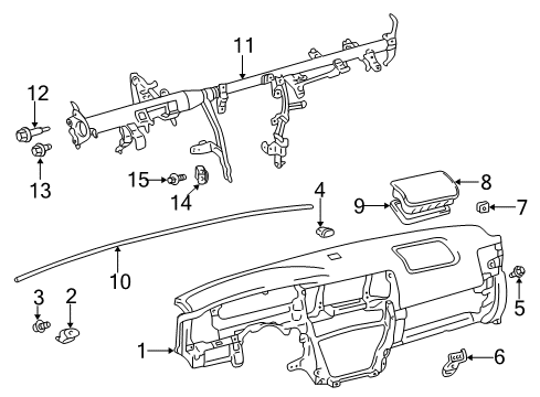 2003 Toyota 4Runner Cluster & Switches, Instrument Panel Diagram 1 - Thumbnail