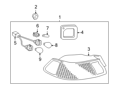 1998 Toyota Camry Combination Lamps Diagram 1 - Thumbnail