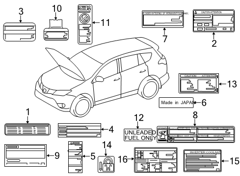 2017 Toyota RAV4 Information Labels Diagram