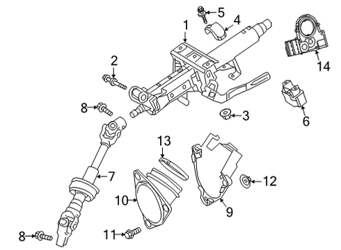 2020 Toyota Highlander Cover, Steering COLU Diagram for 45253-0E090