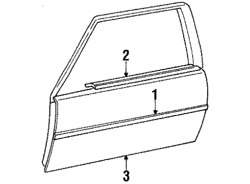 1984 Toyota Celica Moulding, Front Door Finish Panel, Upper RH Diagram for 75733-14010