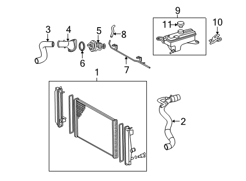 2009 Toyota RAV4 Radiator & Components Diagram 1 - Thumbnail