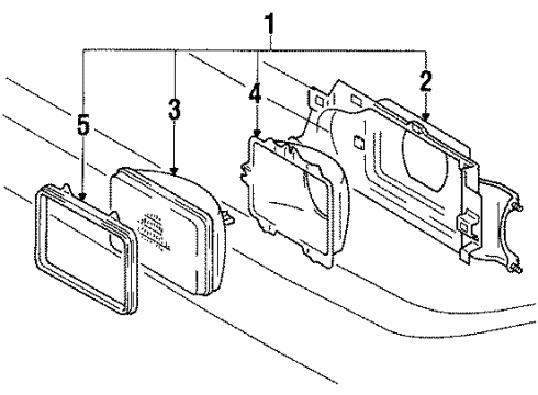 1990 Toyota Tercel Passenger Side Headlight Assembly Diagram for 81110-16410