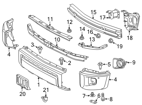 2018 Toyota Tundra Front Bumper Diagram 2 - Thumbnail