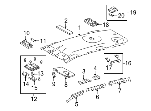 2009 Toyota RAV4 Interior Trim - Roof Diagram 2 - Thumbnail