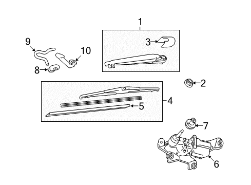 2011 Toyota Matrix Wiper & Washer Components Diagram 1 - Thumbnail