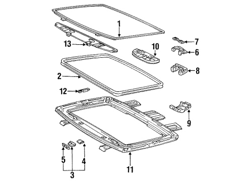 1994 Toyota MR2 Handle Assy, Removable Roof Lock Diagram for 63260-17022-B1