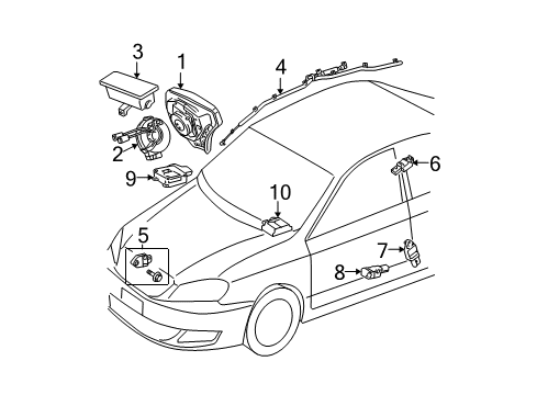 2007 Toyota Matrix Air Bag Assy, Instrument Panel Passenger Diagram for 73970-01050-B0