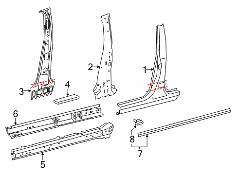 2017 Toyota RAV4 Center Pillar & Rocker Diagram 1 - Thumbnail